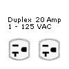 Duplex 20 Amp 1-125 VAC