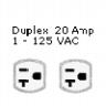 Duplex 20 AMP 1-125VAC