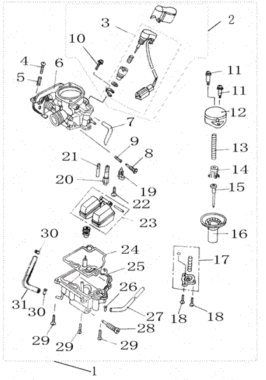 GY6 Carburetor
              Diagram