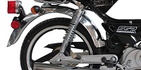 moped pedals, rear shock and fender