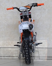 Rear view EGL A08-A PRO 110 110cc Dirt Bike Youth Dirt Bike orange