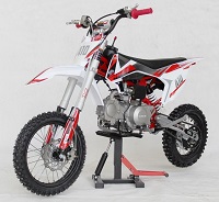 EGL A10 PRO 125 , 125cc Dirt Bike Left front view red