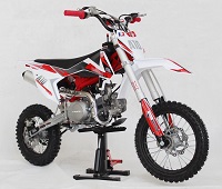 EGL A10 PRO 125 , 125cc Dirt Bike Right front view red