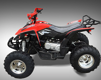 FLYING MACHINE 200 ATV Left side view red