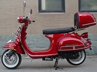 ROMEO 50 50cc Scooter Retro style scooter red, left side view