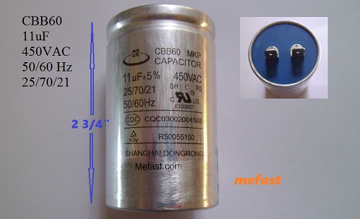 CBB60 11uF 450VAC
                Capacitor