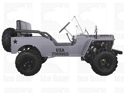 Kids 125cc Jeep , Realistic Look Military                Style