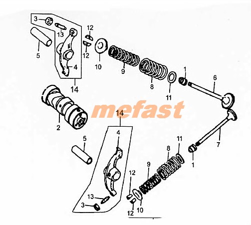 110cc Camshaft diagram