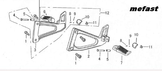 Rear foot rests